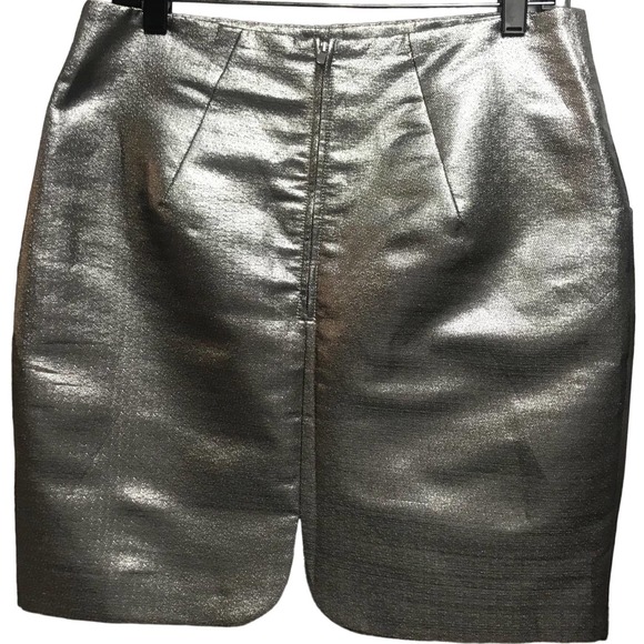 H&M Silver Metallic Skirt with Pockets Size 12 - Picture 8 of 15